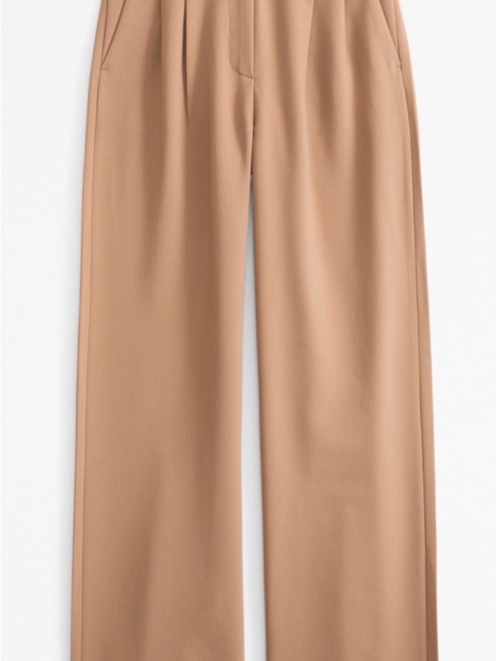 Abercrombie & Fitch Wide-Leg Trousers in Camel Tan